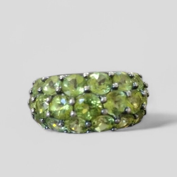 Sterling Green Gemstone Ring - Picture 2 of 2